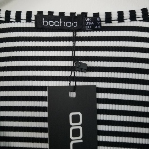 ASOS Boohoo Stripe Side Tie Wrap Top NWT - Picture 4 of 7